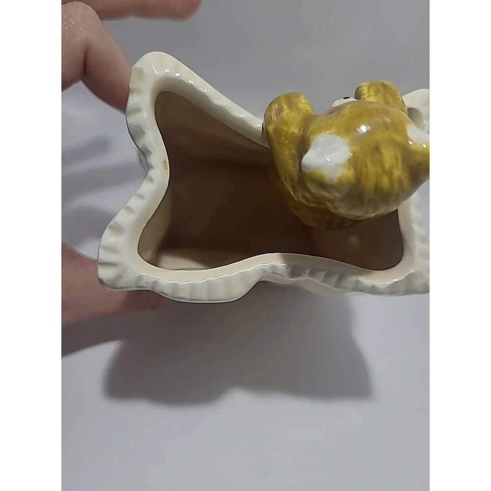 Vintage Ceramic‎ Pen Holder Teddy Bear Texas Souvenir
